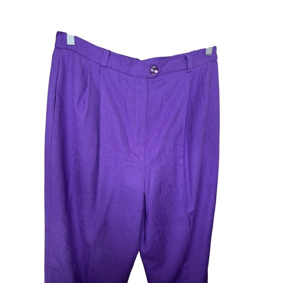 Patchington Petite VTG Purple 2pc Pantsuit Top Pants Outfit L USA Made Retro‎ - Picture 4 of 8